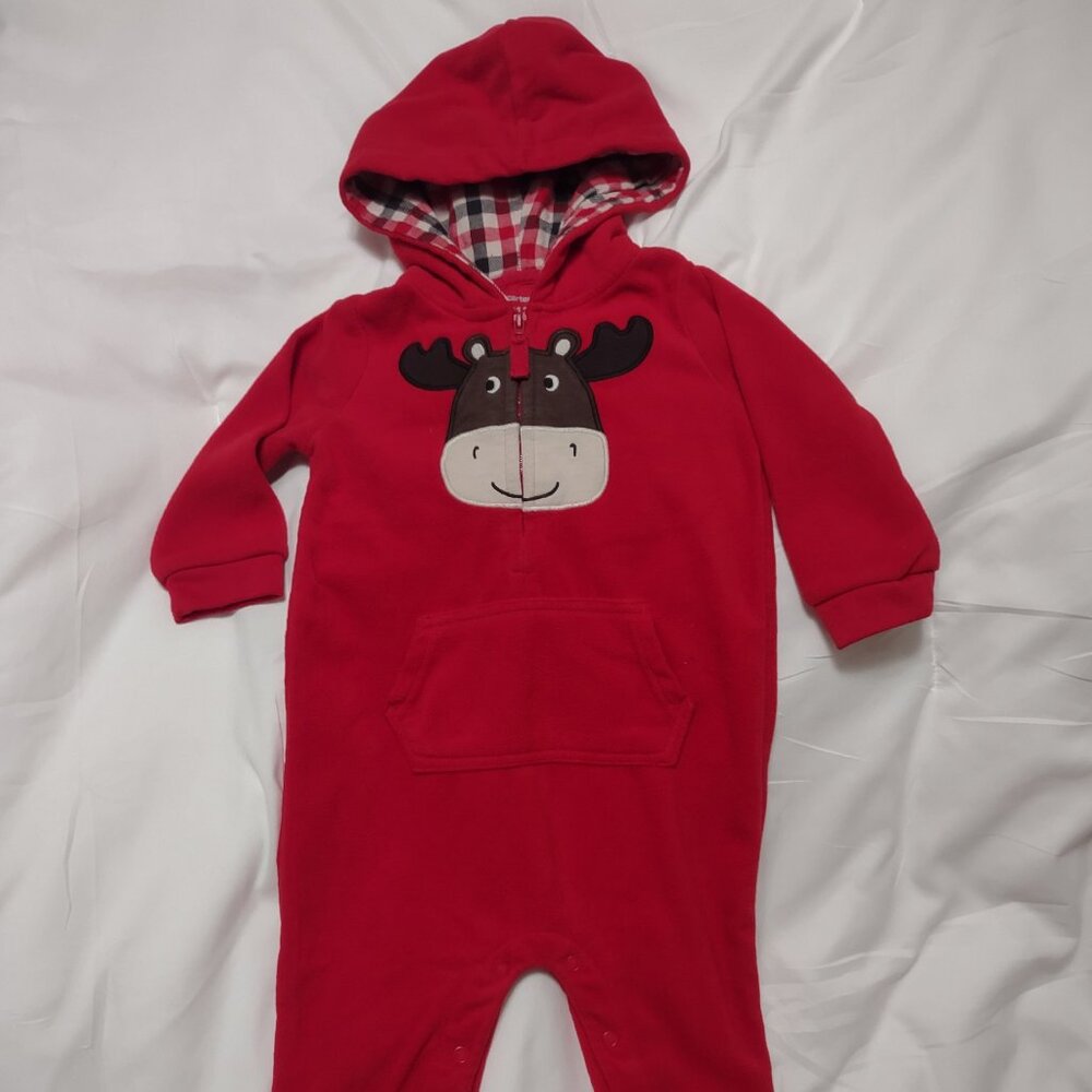 Hooded Toddler Boys Fleece Sleeper